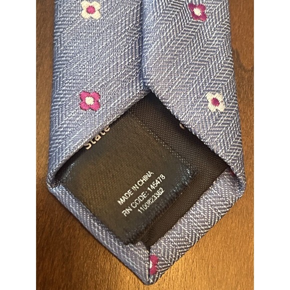 Cedar Woodstate Blue 100% Polyester Men’s Neck Tie Made In China - Picture 7 of 9